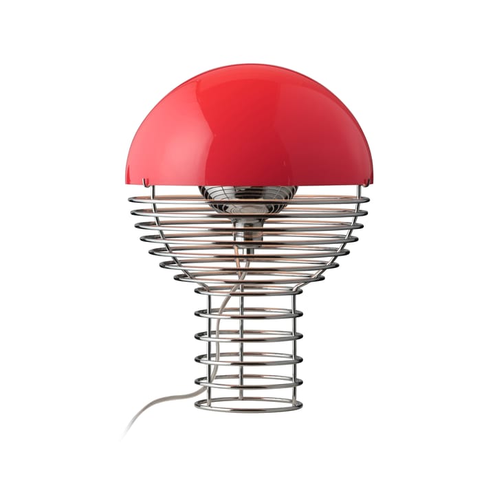 Wire lampa stołowa Ø30 cm - Chromowo-czerwony - Verpan