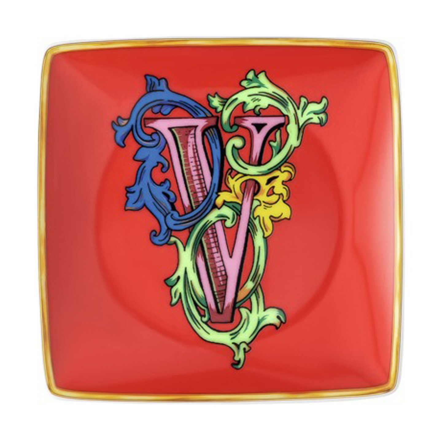 Versace Półmisek Versace Holiday Alphabet 12 cm V | Skandynawski Design | Półmiski i naczynia do serwowania | Multi