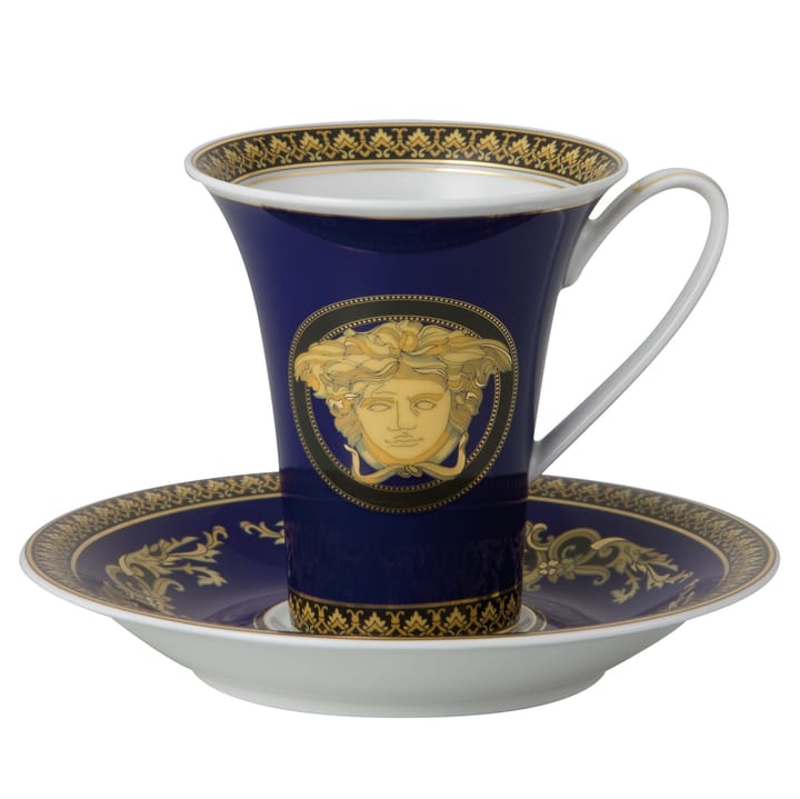 Versace Medusa Blue filiżanka ze spodkiem - ustawiony - Versace