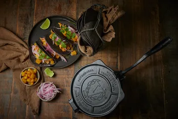 Prasa do tortilli żeliwna Heavy Duty Ø20 cm - Czarny - Victoria