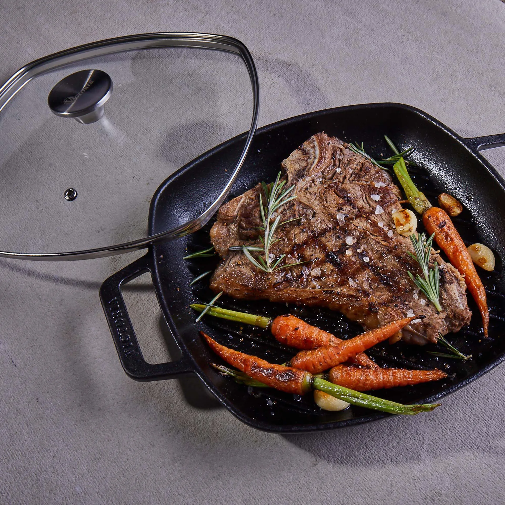 Szklana pokrywka z uchwytem, 25x25 cm Victoria