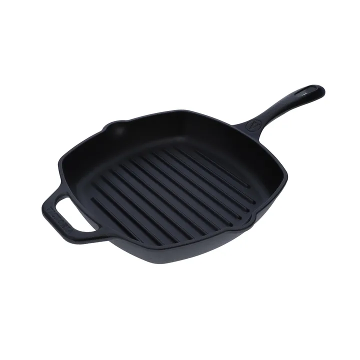 Victoria kwadratowa patelnia grillowa żeliwna, pre-seasoned - 44,1x28,4 cm - Victoria
