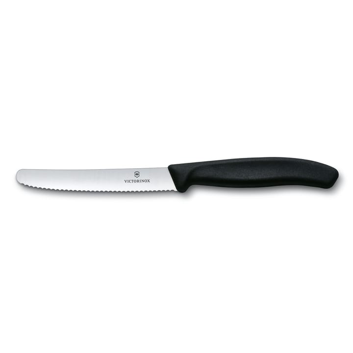 Swiss Classic nóż do pomidorów/kiełbasy 11 cm - Czarny - Victorinox