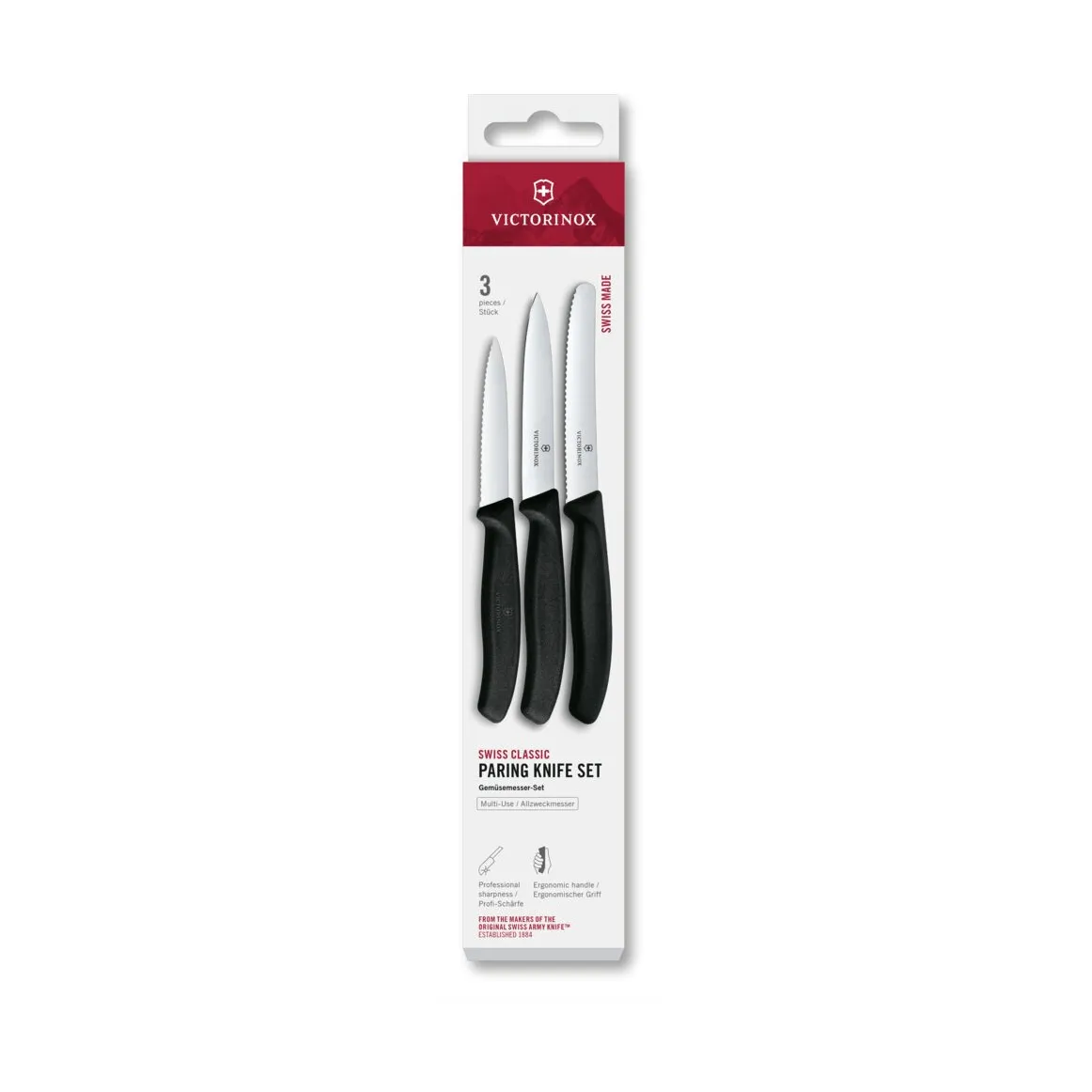 Zestaw 3 noży do obierania Victorinox Swiss Classic, Czarny Victorinox