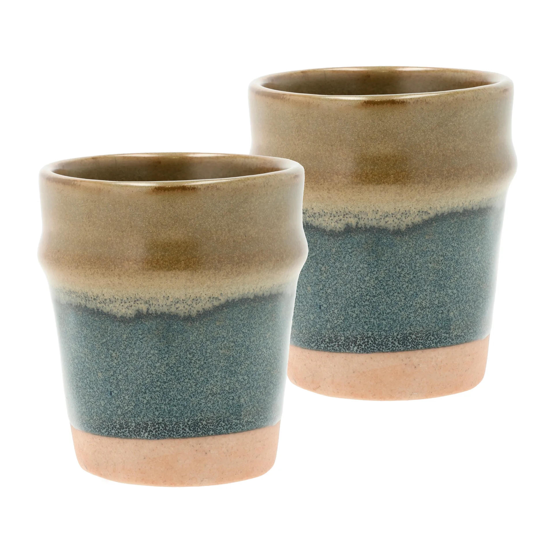 Evig filiżanka do espresso 100 ml, 2‑pak, Niebieski-brązowy Villa Collection
