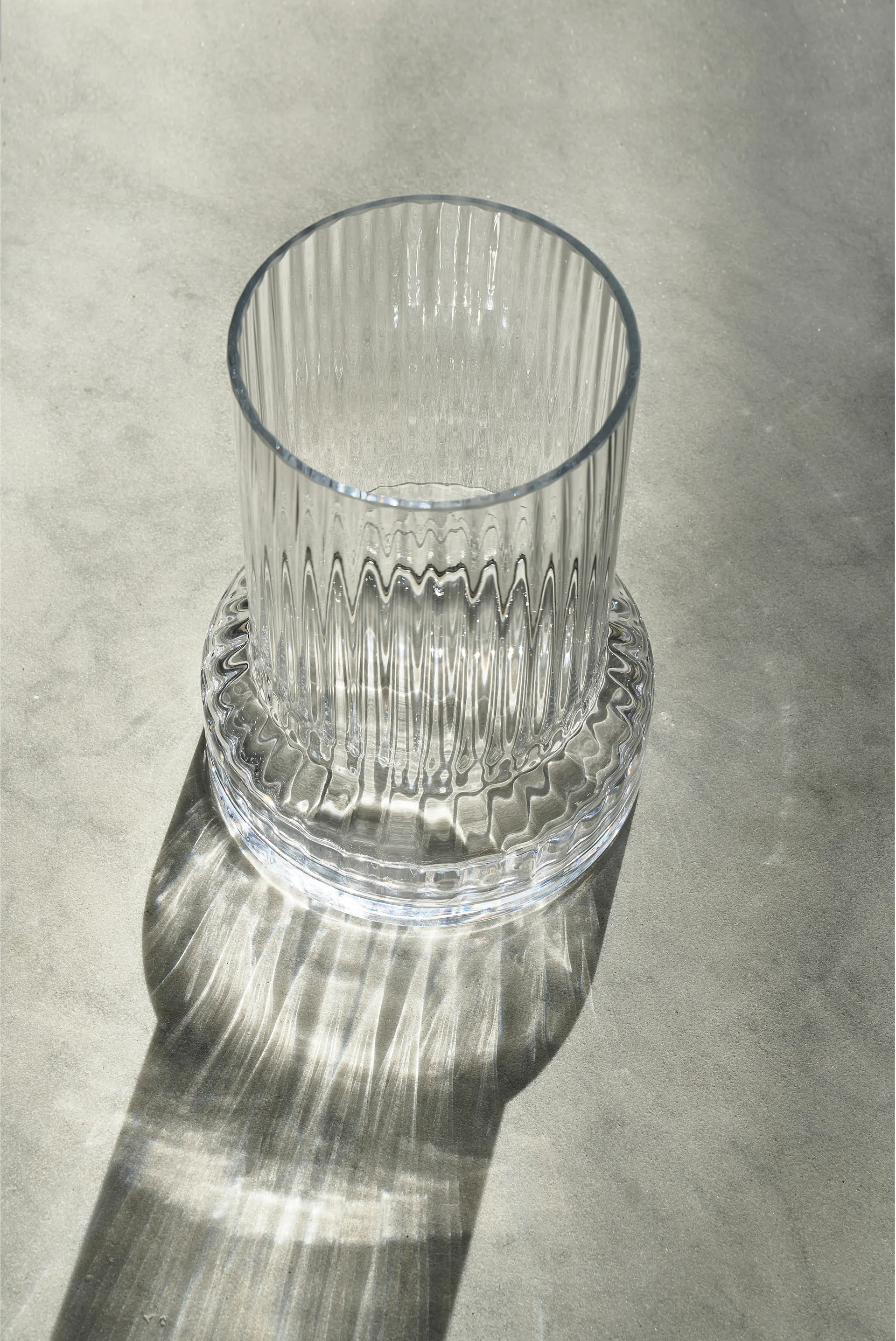 Hvils glasvas żebrowany Ø21 cm, Clear Villa Collection