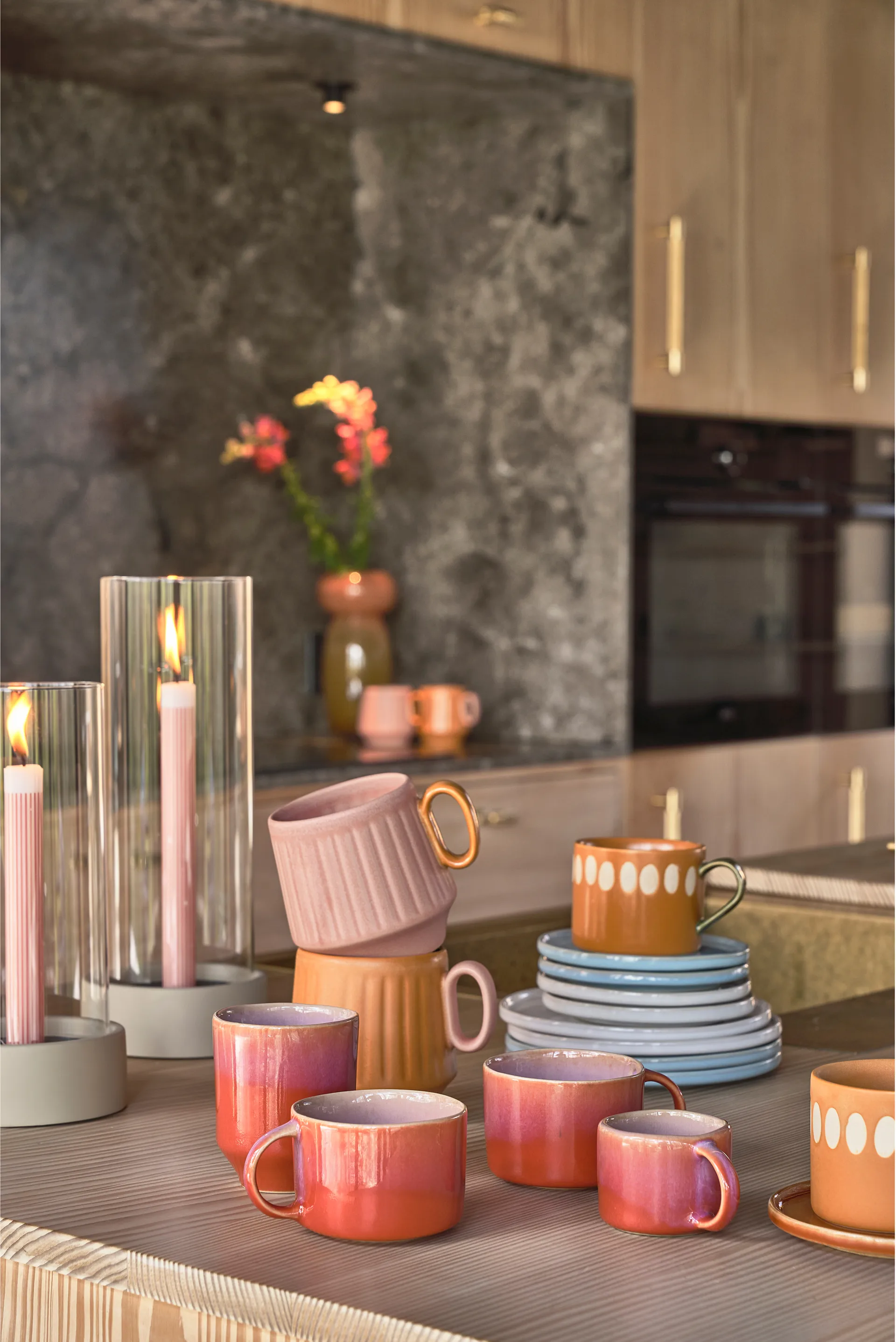 Styles kubek 180 ml, zestaw 2 sztuk, Fioletowo-pomarańczowy Villa Collection