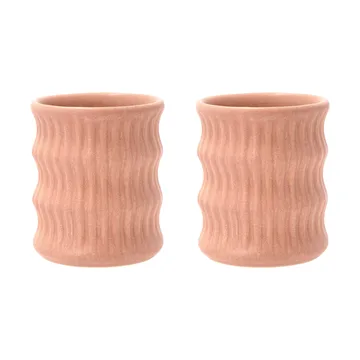 Styles kubek z żłobionym wzorem 300 ml, 2‑pak - Różowy - Villa Collection