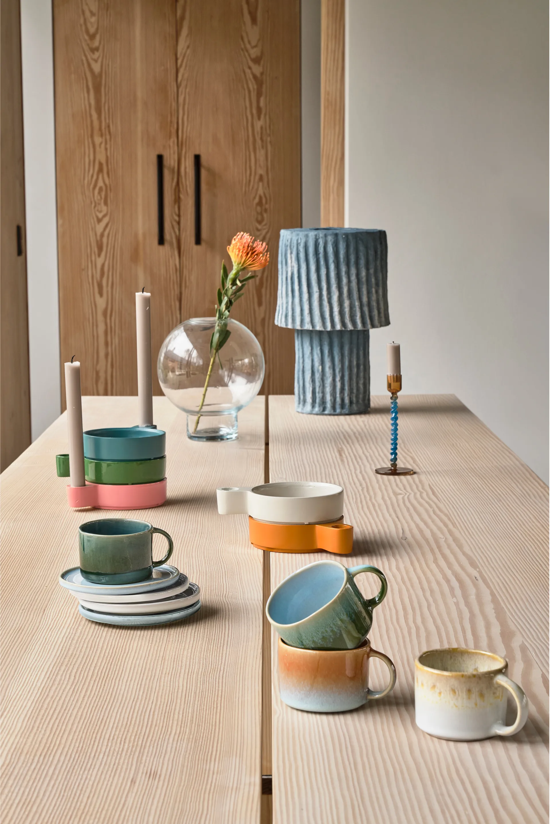 Świecznik Styles 16,3 cm, Blue-amber Villa Collection