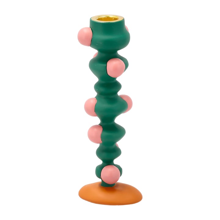 Świecznik Styles kropki 18 cm - Green-pink - Villa Collection