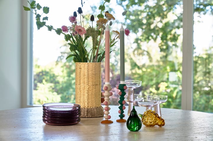 Świecznik Styles kropki 18 cm, Green-pink Villa Collection