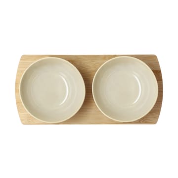 Taca bambusowa Shoku z 2 miskami - Beżowy - Villa Collection
