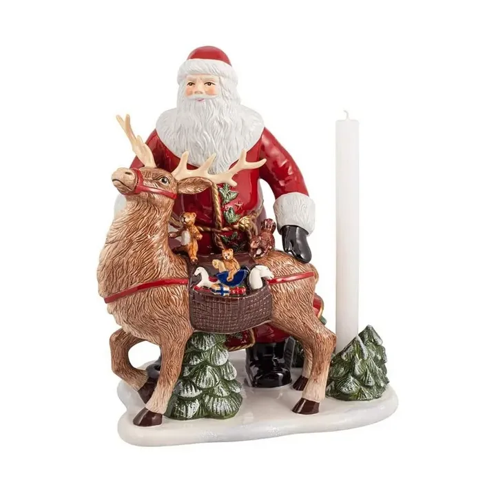 Christmas Toys Memory świecznik 35 cm - Święty Mikołaj z reniferami - Villeroy & Boch