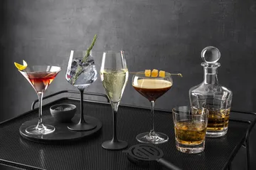 Manufacture Rock kieliszki do szampana 260 ml, zestaw 4 szt. - Przezroczysty-czarny - Villeroy & Boch