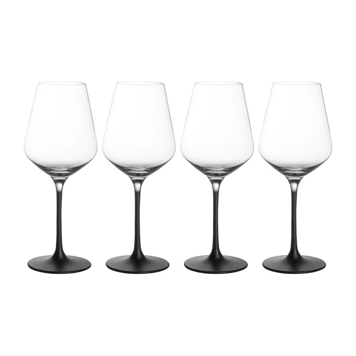 Manufacture Rock kieliszki do wina białego 380 ml, 4‑pak - Przezroczysty-czarny - Villeroy & Boch