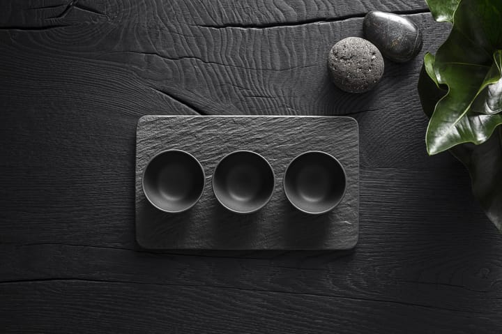 Miska na dipy Manufacture Rock 3 szt. z tacą, Czarny Villeroy & Boch