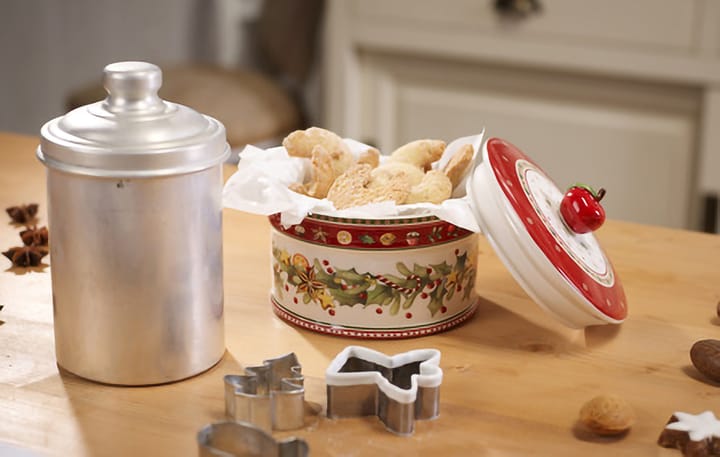 Pojemnik na ciastka Winter Bakery M 0,55 L, Biało-czerwony. Villeroy & Boch