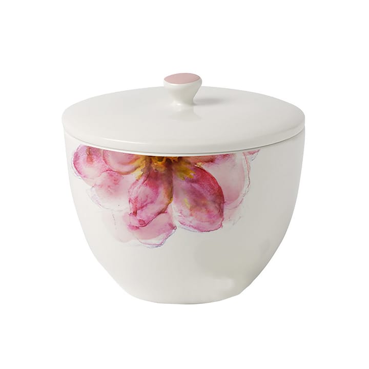 Pojemnik na herbatę z pokrywką Rose Garden Ø13,5 cm - Biały - Villeroy & Boch