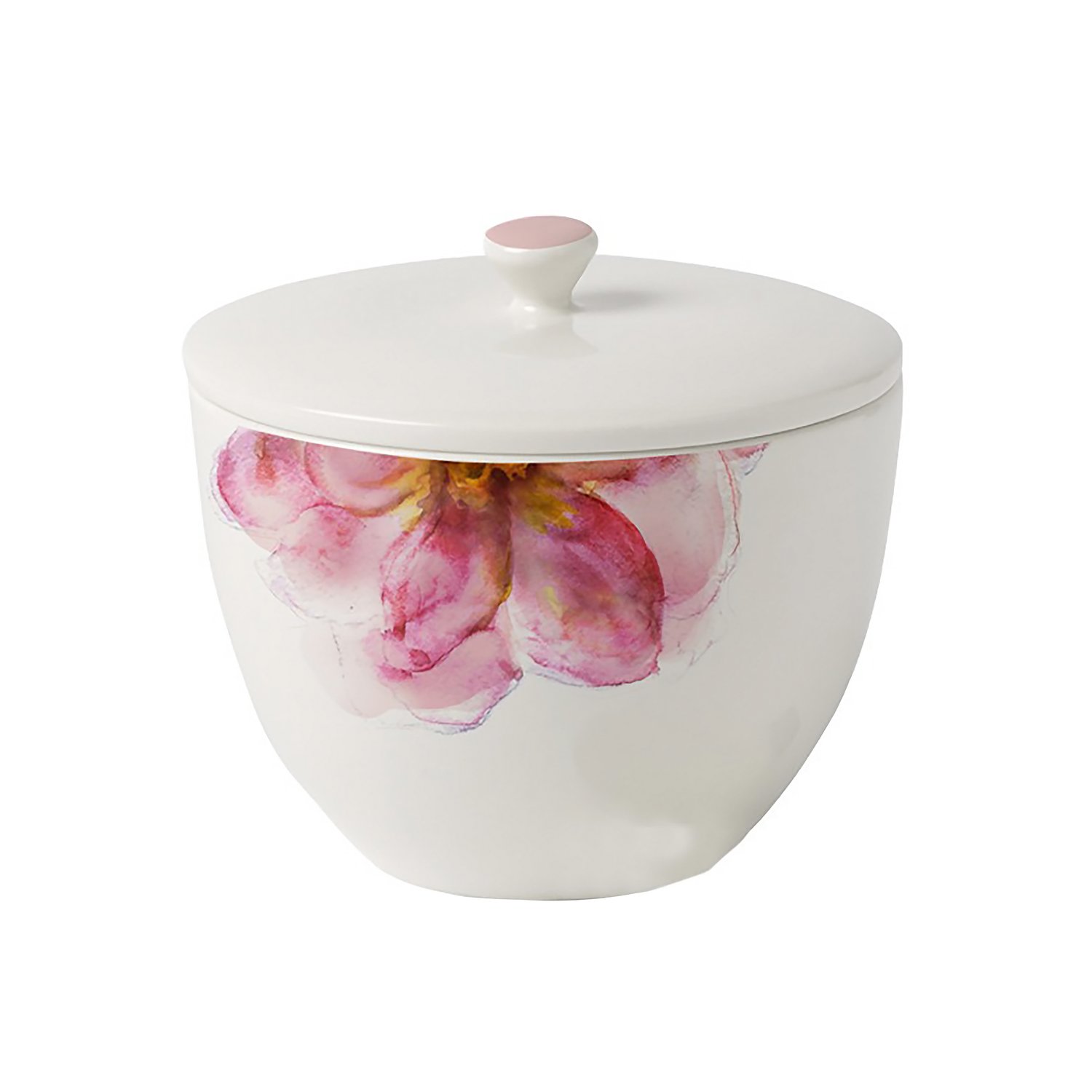 Villeroy & Boch Pojemnik na herbatę z pokrywką Rose Garden Ø13,5 cm Biały