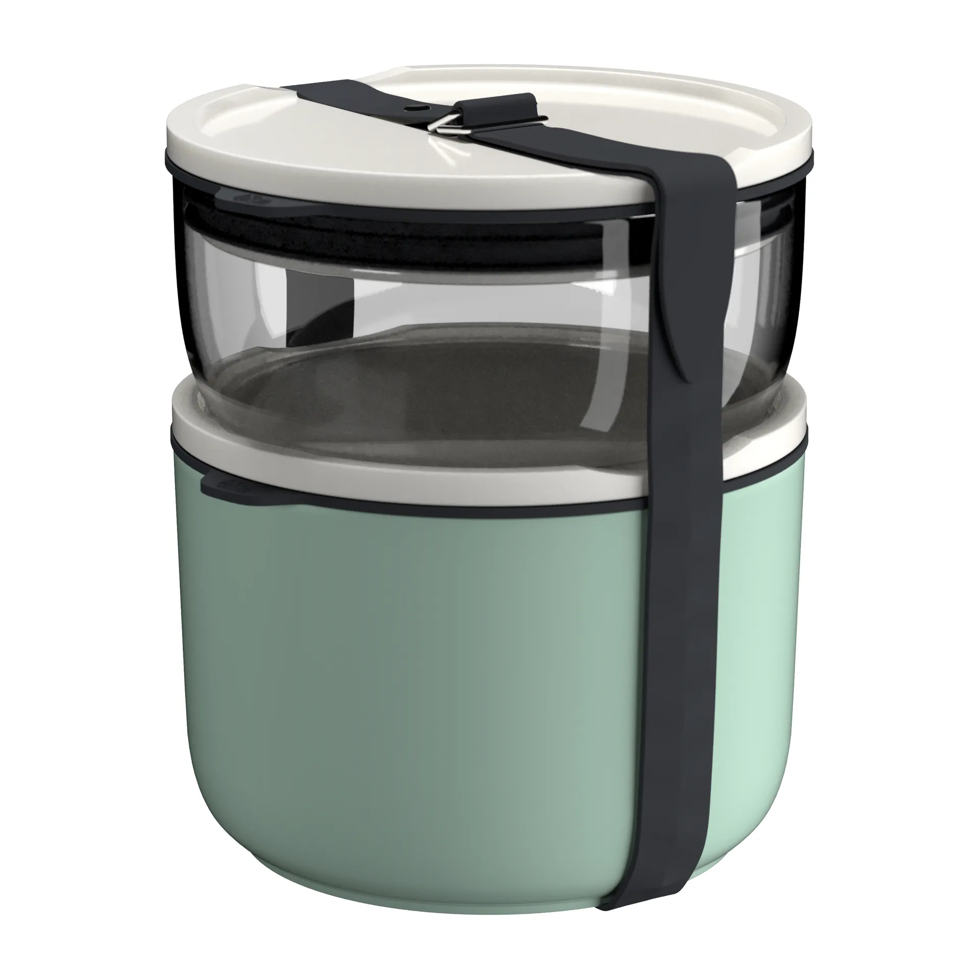 To Go & To Stay okrągły pojemnik na jedzenie zestaw, Zielono-biało-czerwony Villeroy & Boch