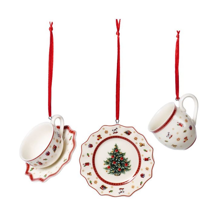 Toy's Delight Zestaw stołowy wiszący na choinkę 3 części - Biały - Villeroy & Boch