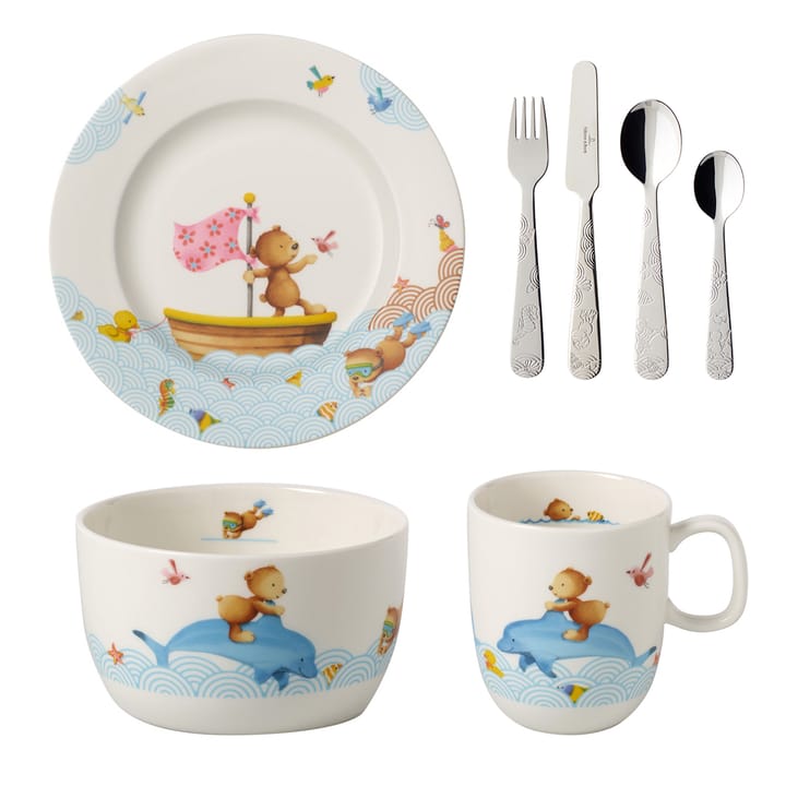 Zastawa stołowa i sztućce dla dzieci Happy as a Bear - 7 części - Villeroy & Boch