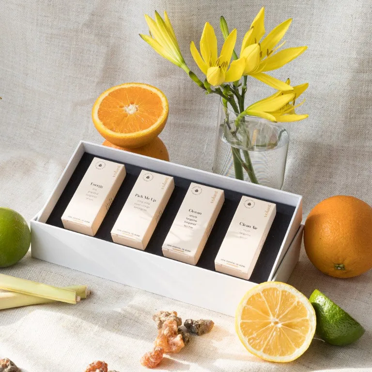 Zestaw olejków eterycznych The energising set, 4 zapachy Volant