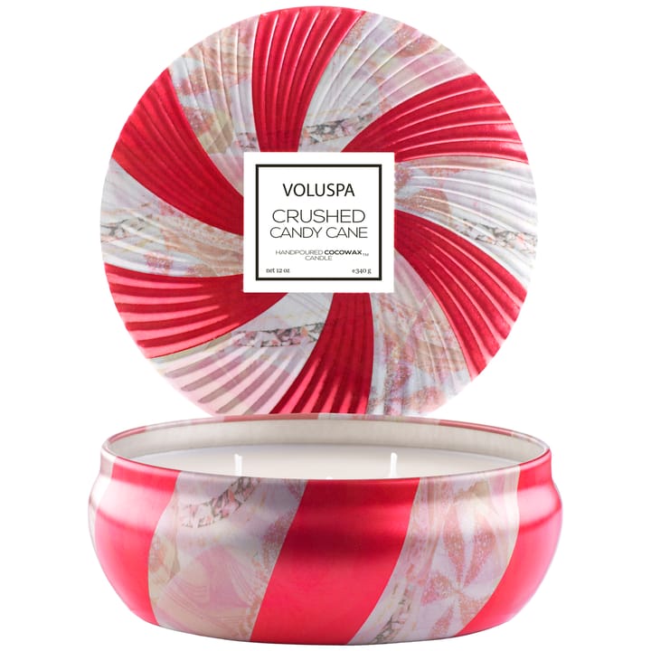 Limited Edition 3-wick in tin 40 godziny, Crushed Candy Cane Voluspa