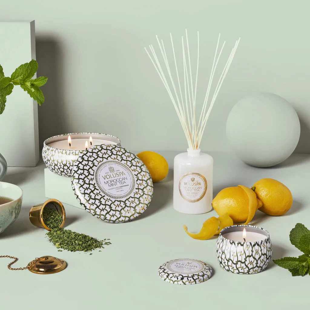 Maison Blanc 3-wick Tin świeca zapachowa 40 godz., Moroccan Mint Tea Voluspa