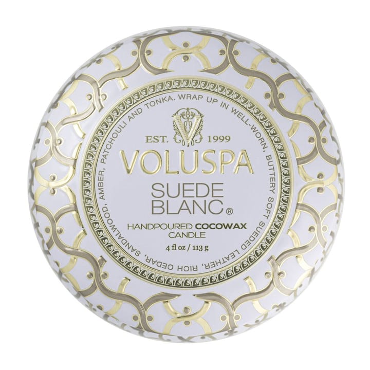 Maison Blanc Mini Tin świeca zapachowa 25 godz., Biały zamsz Voluspa