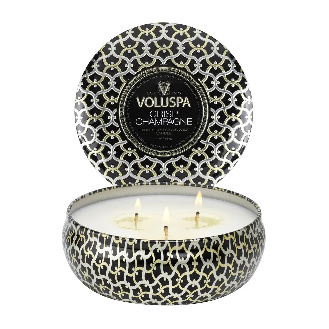 Maison Noir 3-wick Tin świeca zapachowa 40 godz., Crisp Champagne Voluspa
