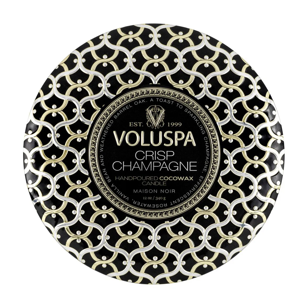 Maison Noir 3-wick Tin świeca zapachowa 40 godz., Crisp Champagne Voluspa