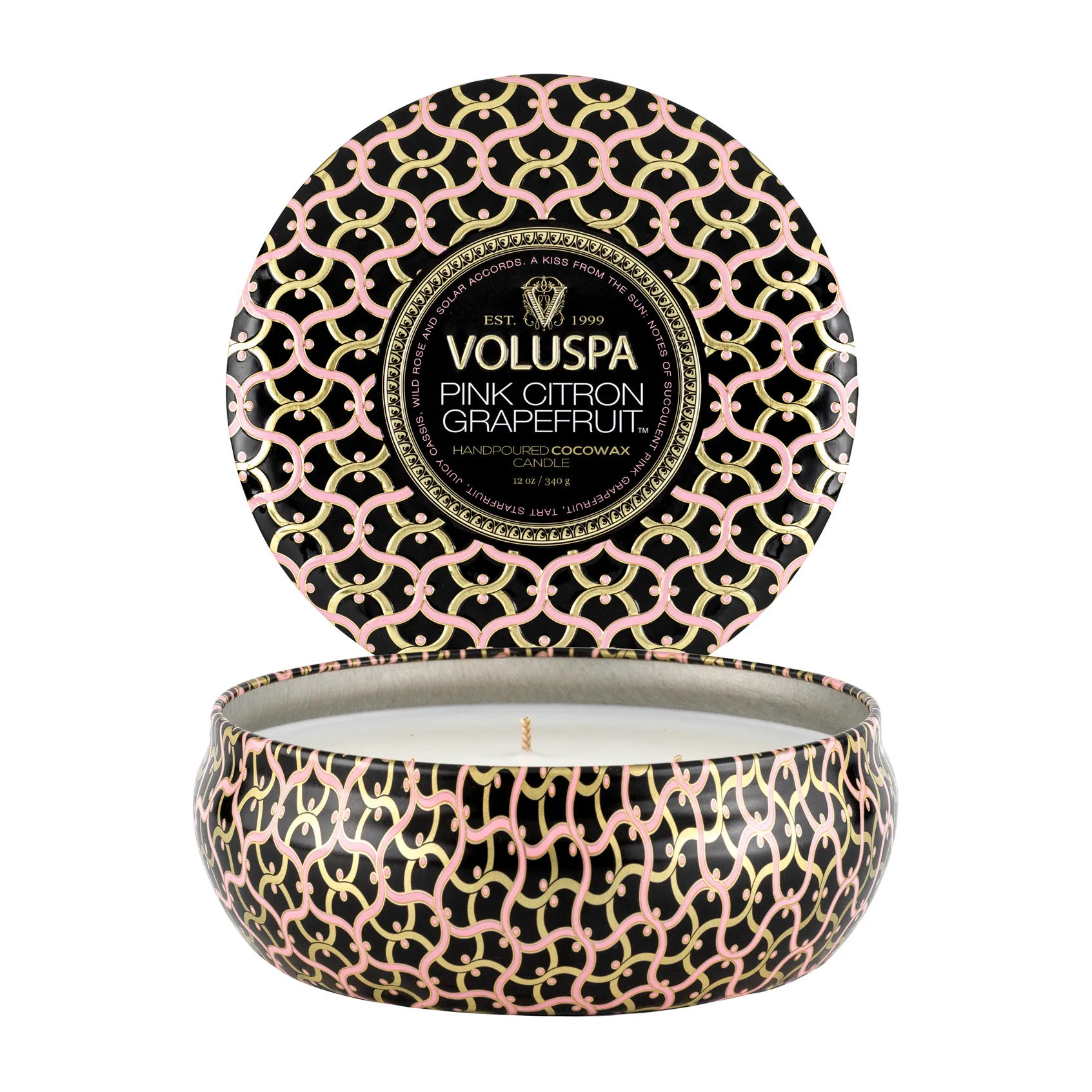 Maison Noir 3-wick Tin świeca zapachowa 40 godz., Pink Citron Grapefruit Voluspa