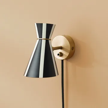 Bloom lampa ścienna - black noir/warm white, paski - Warm Nordic