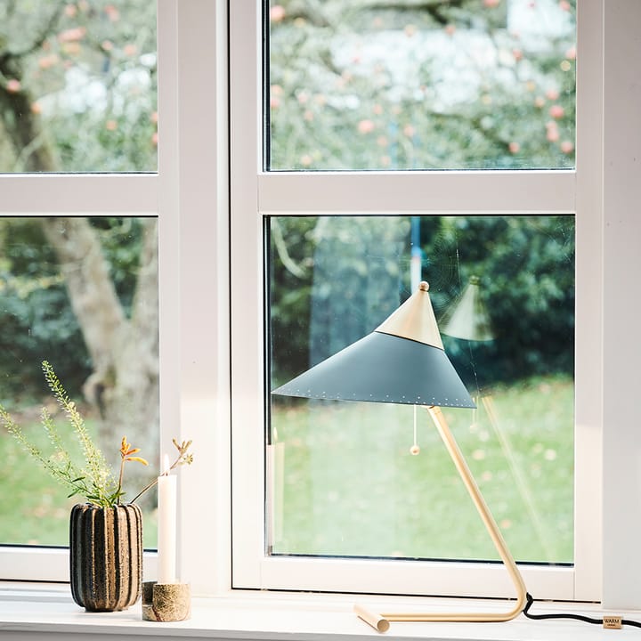 Brass Top lampa stołowa - charcoal, mosiężny stojak - Warm Nordic