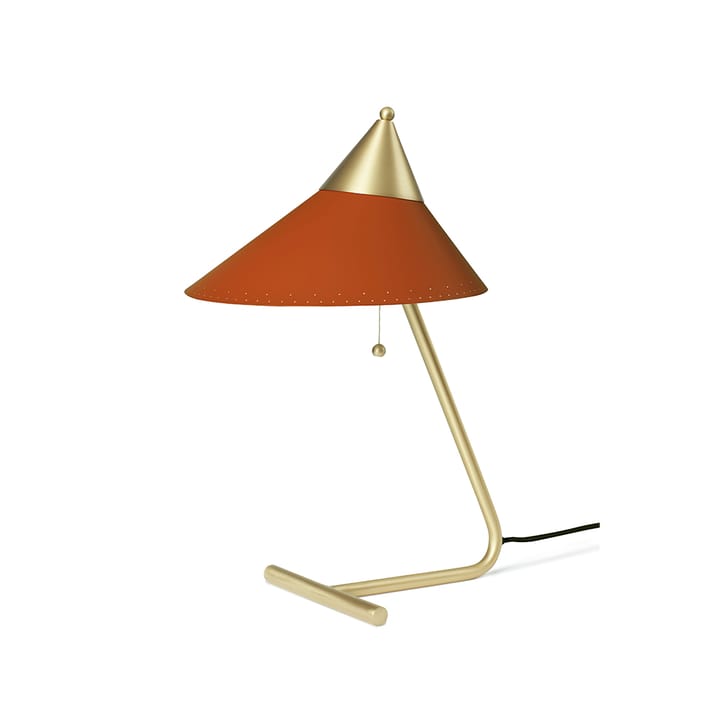 Brass Top lampa stołowa - rusty red, mosiężny stojak - Warm Nordic