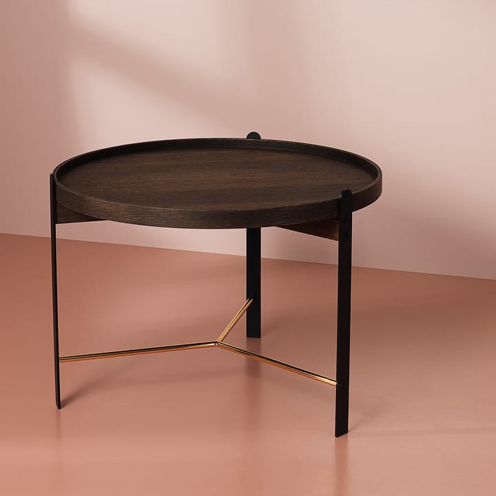 Compose stolik kawowy Ø70 cm mosiężna podstawa - Smoked oak - Warm Nordic
