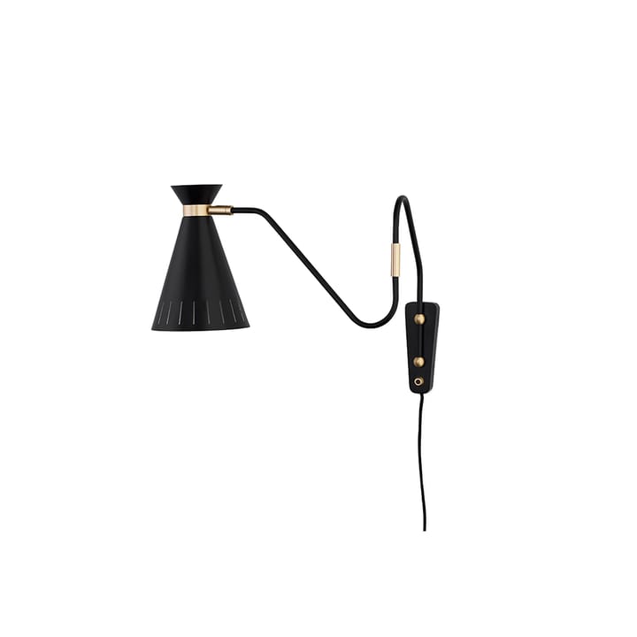 Cone lampa ścienna - black noir, mosiężne detale - Warm Nordic