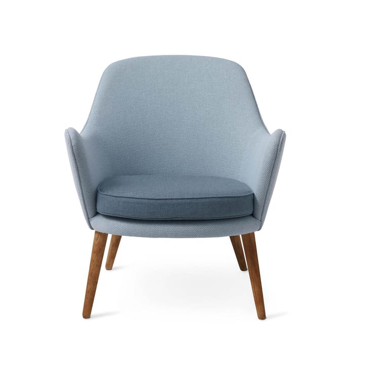 Dwell fotel - tkanina merit 014/rewool 768 minty grey/light steel blue, nogi wędzony dąb - Warm Nordic