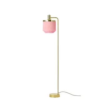 Fpierścieńe lampa podłogowa - pale pink, stal powlekana mosiądzem - Warm Nordic