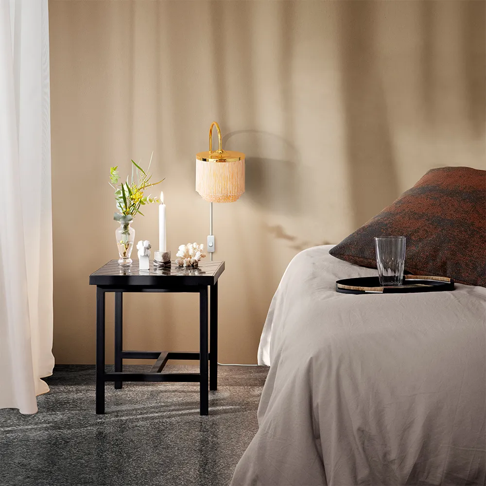 Fpierścieńe lampa ścienna, pale pink, stal powlekana mosiądzem Warm Nordic