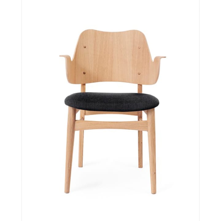 Gesture krzesło, tapicerowane siedzisko - Anthracite-stojak z białego olejowanego dębu - Warm Nordic