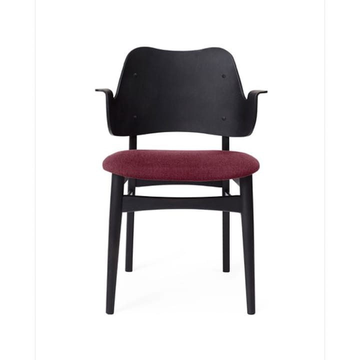 Gesture krzesło, tapicerowane siedzisko - Bordeaux-czarny lakierowany stojak drewno bukowe - Warm Nordic