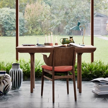 Gesture krzesło, tapicerowane siedzisko i oparcie - Skórzany prescott 207 black, podstawa z dębu olejowanego,siedzisko tapicerowane, oparcie tapicerowane - Warm Nordic