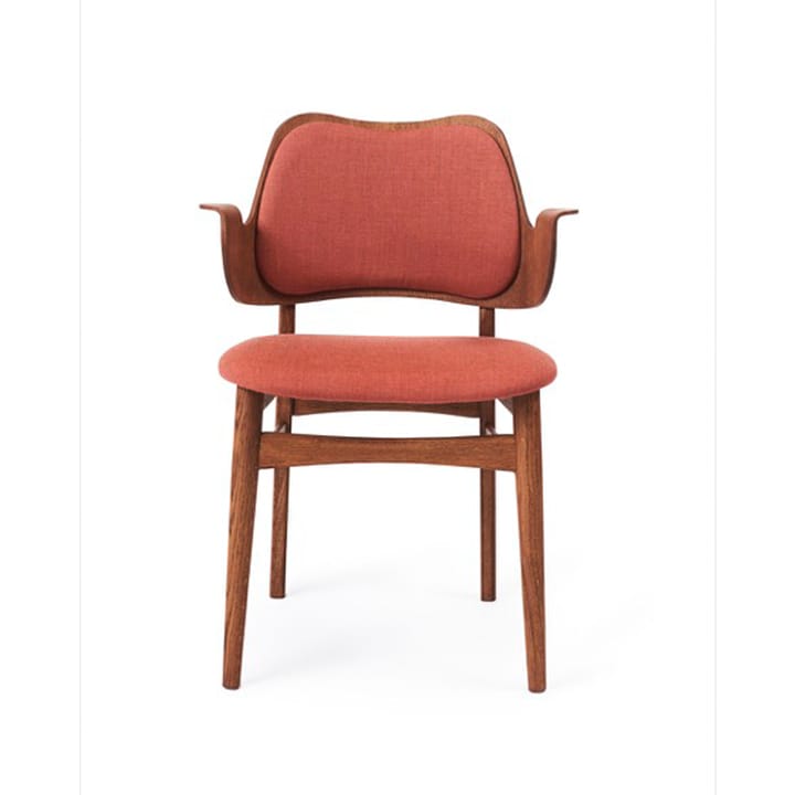 Gesture krzesło, tapicerowane siedzisko i oparcie - tkanina canwazon 566 peachy pink, podstawa z dębu olejowanego,siedzisko tapicerowane, oparcie tapicerowane - Warm Nordic
