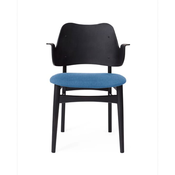 Gesture krzesło, tapicerowane siedzisko - Sea blue-czarny lakierowany stojak drewno bukowe - Warm Nordic