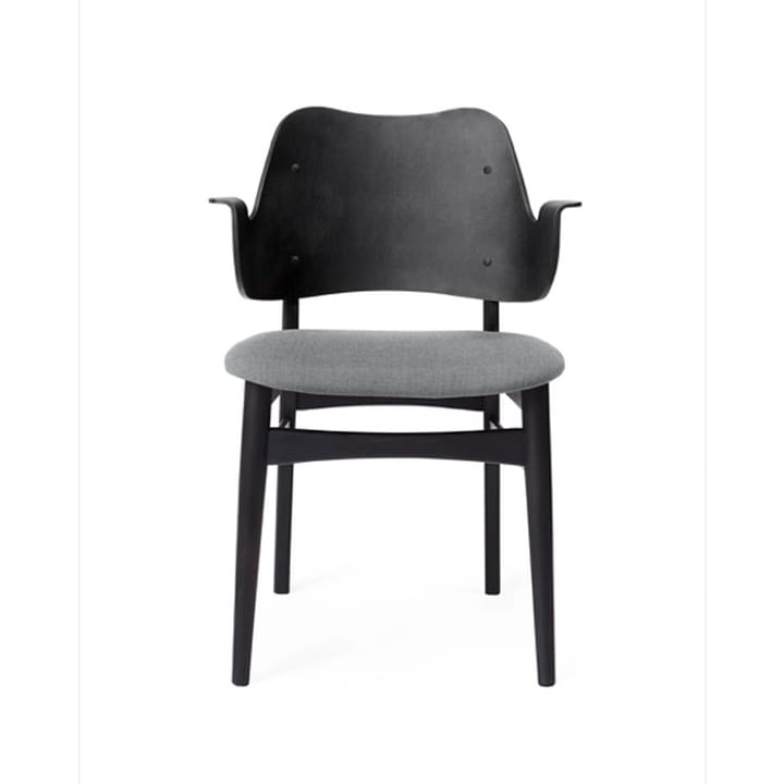 Gesture krzesło, tapicerowane siedzisko - tkanina canwazon 134 grey melange, czarny lakierowany stojak drewno bukowe,tapicerowane siedzisko - Warm Nordic