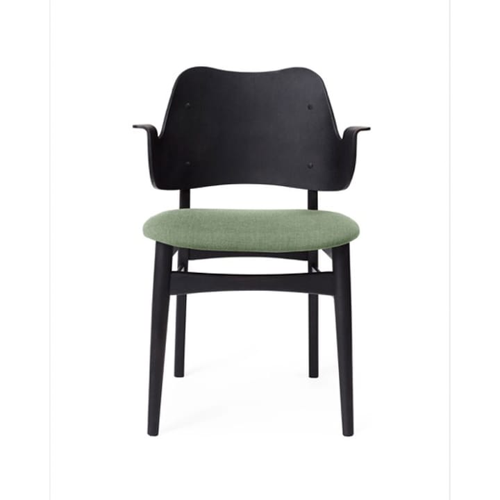 Gesture krzesło, tapicerowane siedzisko - tkanina canwazon 926 sage green, czarny lakierowany stojak drewno bukowe,tapicerowane siedzisko - Warm Nordic