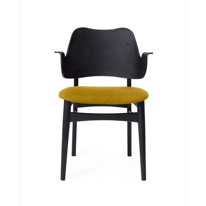 Gesture krzesło, tapicerowane siedzisko - Yellow-czarny lakierowany stojak drewno bukowe - Warm Nordic