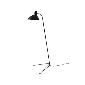 Lightsome lampa podłogowa - black noir, mosiężne detale - Warm Nordic